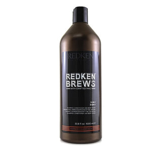 REDKEN-Brews 3-in-1 Shampoo, Conditioner & Body Wash-1L