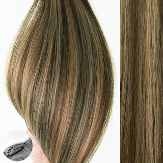 AQUA HAIR EXTENSIONS-#4/12 Duo Tone - Straight Clip-in-20"